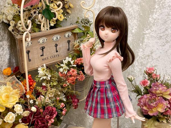 レトロドール クリーム色 約20cm チェック帽子付き チェックスカート（赤×白）」のご紹介！ | 天使のすみか・広島店 店舗