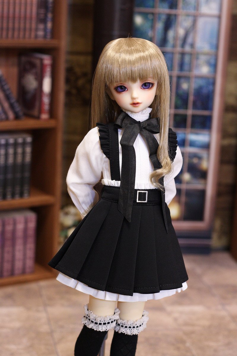 2月新作ドレス発表会】「サスペンダー付きスカート（黒）・ミニ」のご