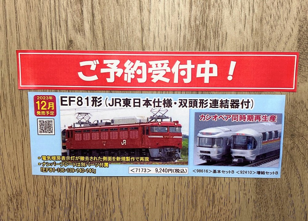No:7173 TOMIX EF81 (ＪＲ東日本仕様・双頭形連結器付) 鉄道模型 N